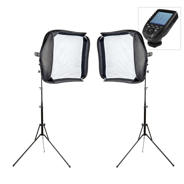 PixaPro Twin Speedlite GIO1 TTL Softbox Outdoor Photography Kit 