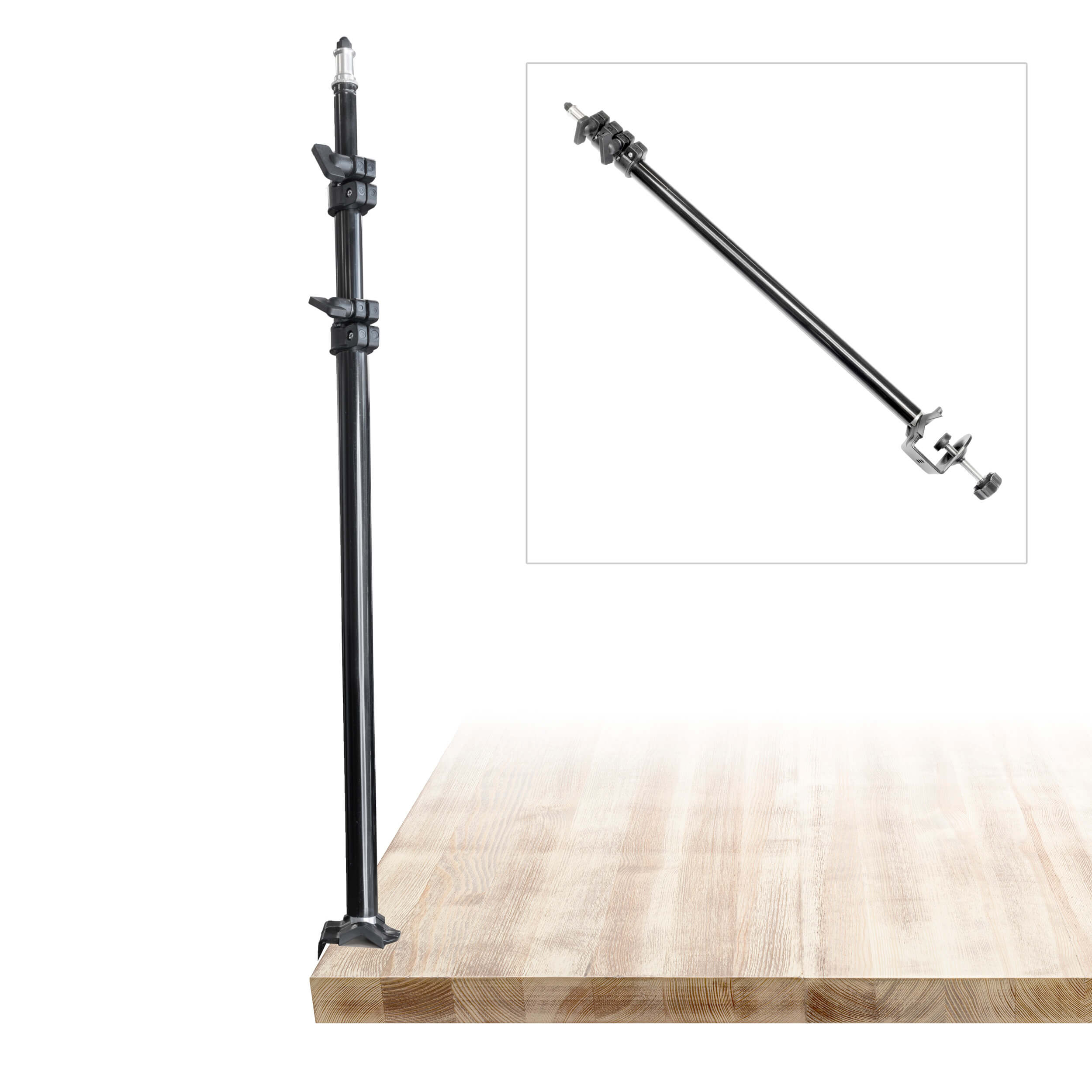 Lightweight Table-Mounted Light Stand with C- Clamp By PixaPro 