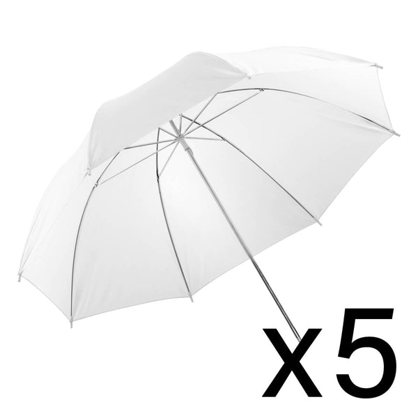 40" (101.6cm) Translucent White Umbrella (Qty 5) By PixaPro