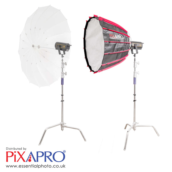 VL300II Twin LED Video Light, DeepPara110, 59" Umbrella & C-Stand Kit - CLEARANCE