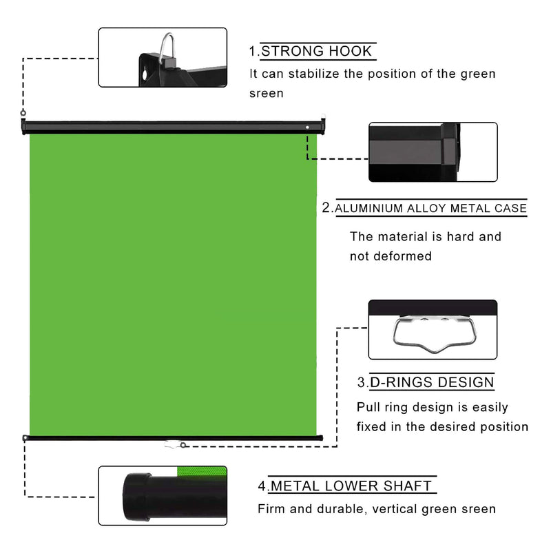 1.8x2m Wall-Mounted Foldaway & Retractable Photography Background