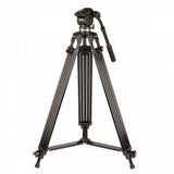 KENRO Twin Tube Aluminium Video Tripod Fluid Head Kit 