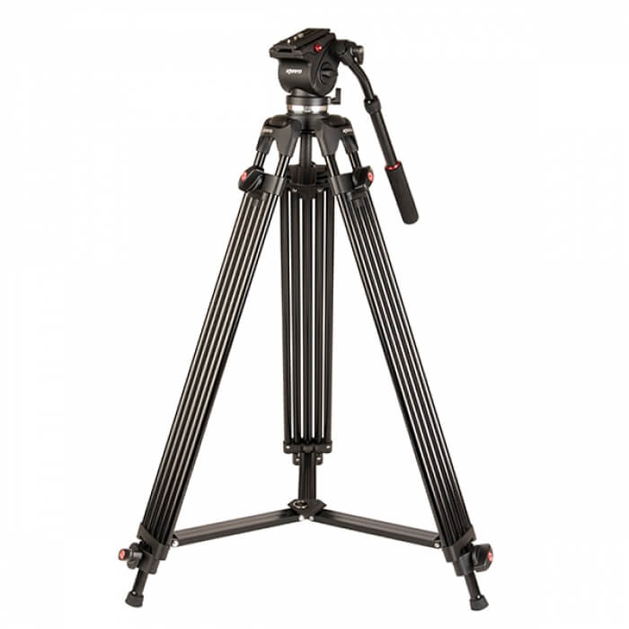 KENRO Twin Tube Aluminium Video Tripod Fluid Head Kit 