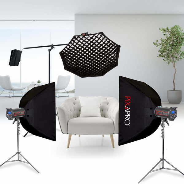 Furniture KINOII600+ Three Head Photography Lighting Kit for Small/Medium Size