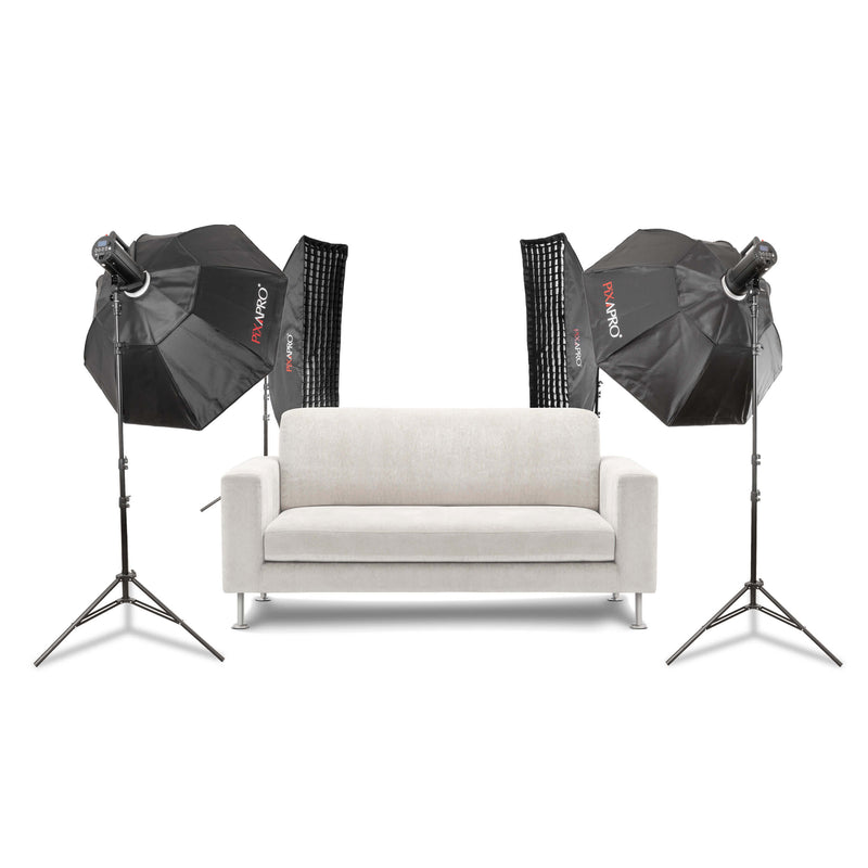LUMI400II Budget E-Commerce Photography Studio LED Flash Four Kit