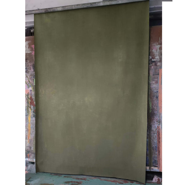 (HP-NS) 2 x 3m Hand Painted Canvas Background (Khaki Green)