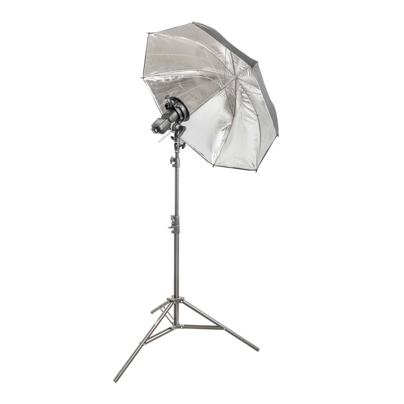 GIO1 Portable Flash Speedlite Umbrella (Black/Silver) Lighting Kit