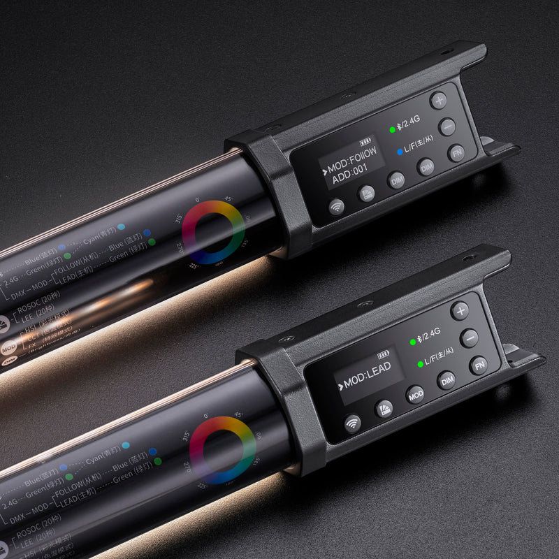 Godox TL30 RGB tube light, CRI 97+ TLCI 99 +, color temperature 2700K ~ 6500K, 100% brightness