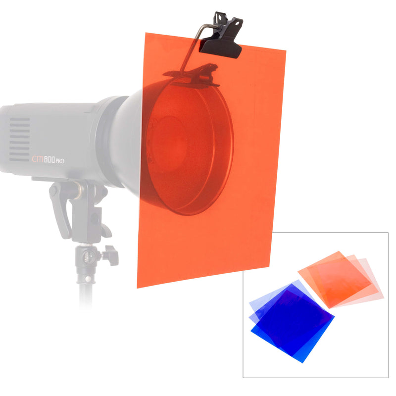 PixaPro 30x30cm Overlays Photography Light Gels & Multi Clip Set 