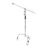PIXAPRO 300cm Sliding-Leg C-Stand with 50inch Boom and Caster Wheels