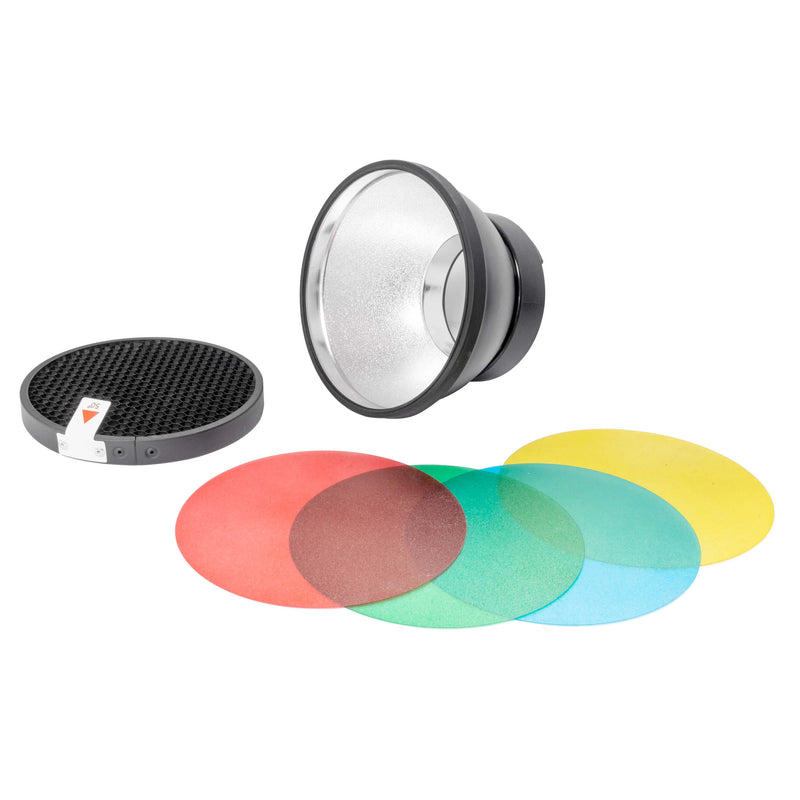 AD-R14 Standard Reflector with Grid and 4 Coloured Filters by Pixapro