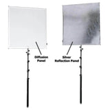 2in1 90x90cm Foldable Reflector Panel And Diffuser Panel Kit With Boom Handle & Carry Bag
