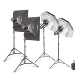 LUM200II 800Ws Four-Head Studio Flash Kit (4x 200Ws) -PixaPro 