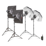 LUMI400II 1600Ws Studio Flash Kit (4x 400Ws Heads) By PixaPro 