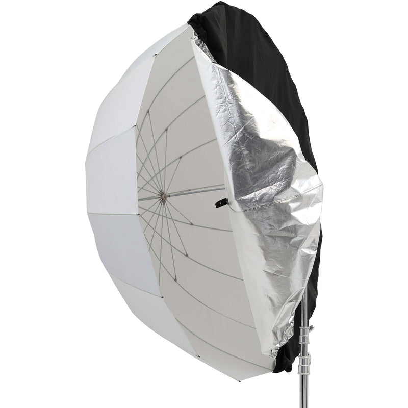 Parabolic Shoot-Through Umbrella with Removable Black/Silver Cover