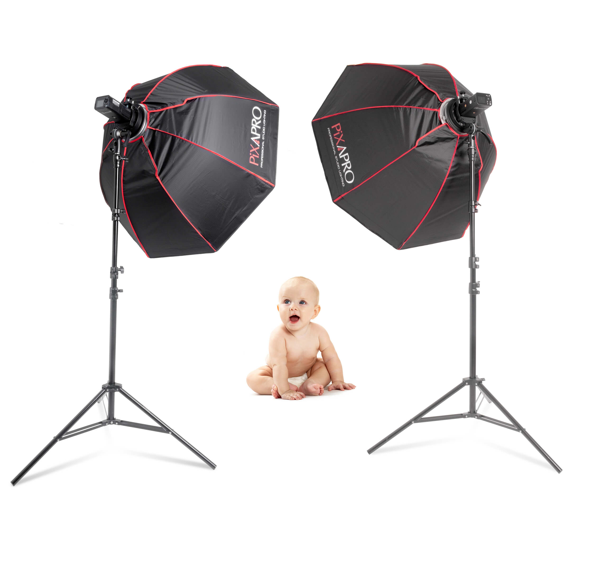 PIKA200PRO Mobile Cable-Free Newborn & Baby Photography Lighting Kit