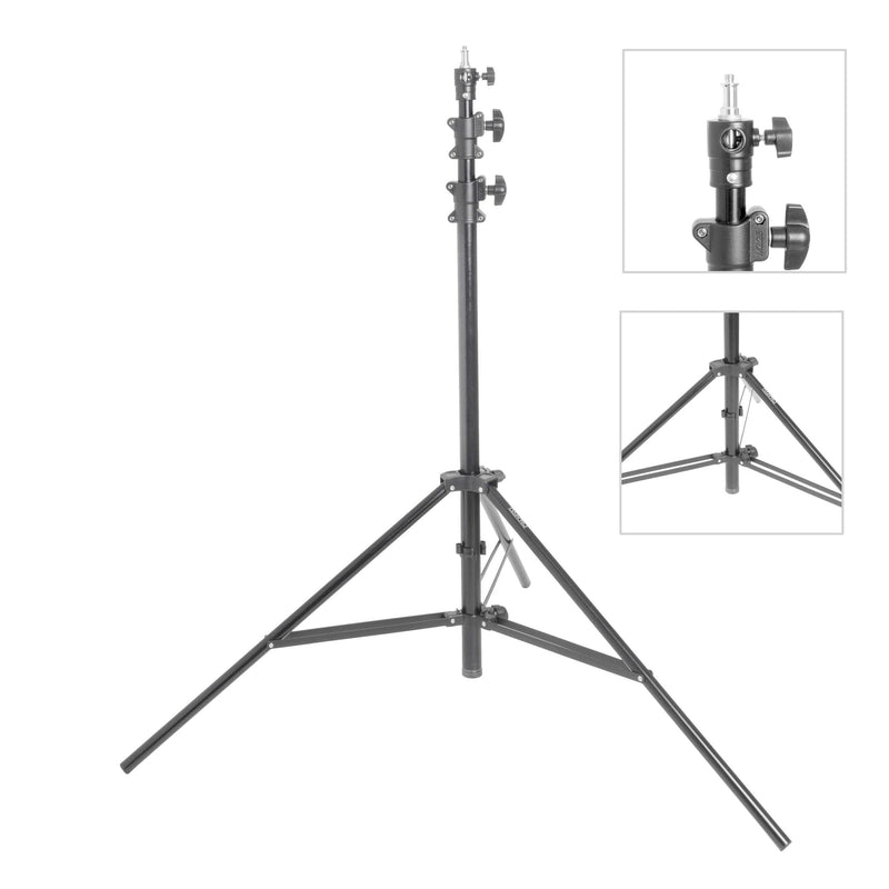 300cm Air Cushioned Master Black Light Stand 1/4" and 3/8" Spigot