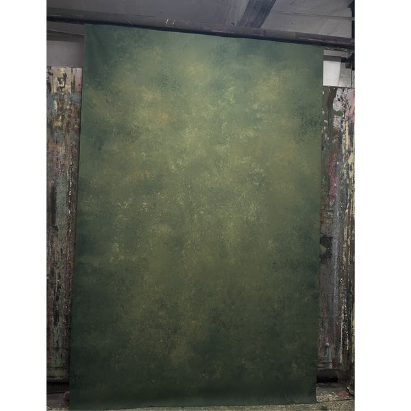 (HP-NS) 2x3m Hand-Painted Canvas Backdrop (Green Opal)