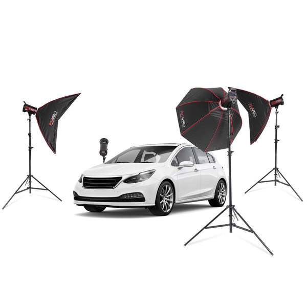 KINO II 600+ Four-Head Automotive Photography Lighting Kit