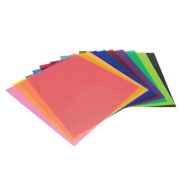 11Pcs Artistic Colour Gel Sheets Overlay Transparent (30x30cm)