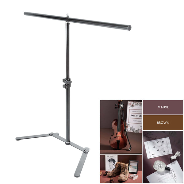 Hard-Wearing Dual-Sided Paper Background with Table-Top Stand (Brown & Mauve)