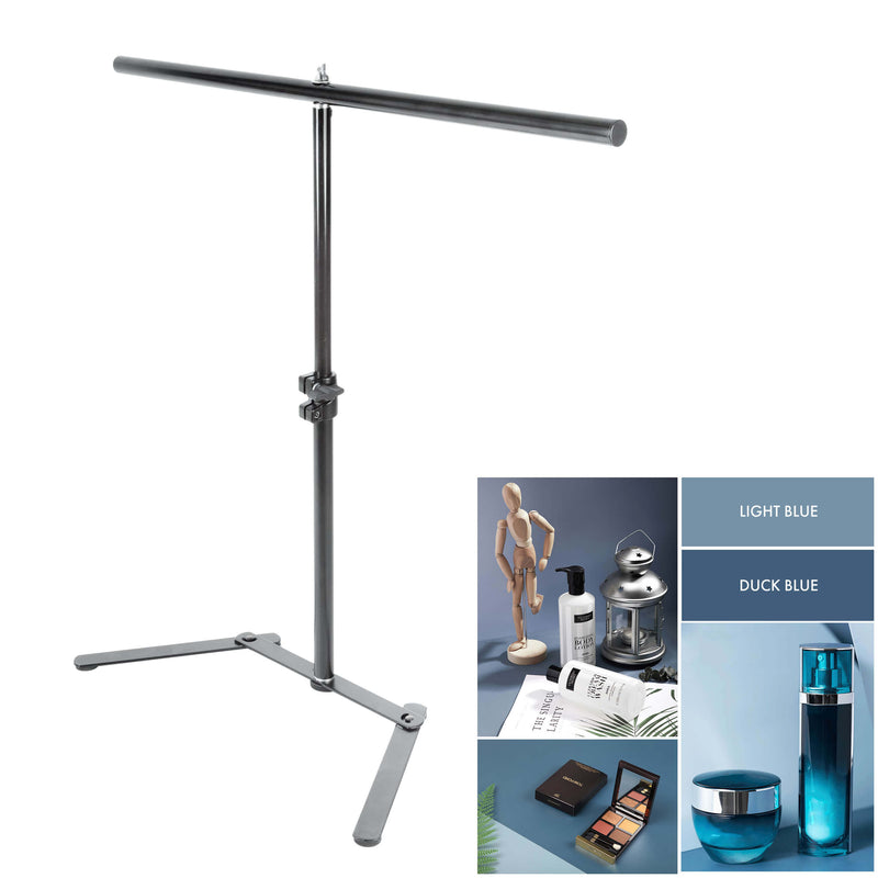 Hard-Wearing Dual-Sided Paper Background with Table-Top Stand (Light Blue & Duck Blue)