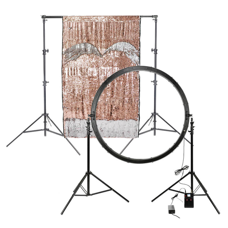 Glamourous Group Ring Light Party/Photobooth Kit (Champagne/White)