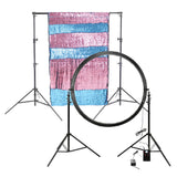 Glamourous Group Ring Light Party/Photobooth Kit (Pink/Light Blue)