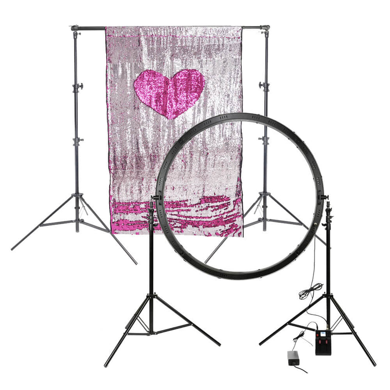 Glamourous Group Ring Light Party/Photobooth Kit ( Pink/ Silver) 