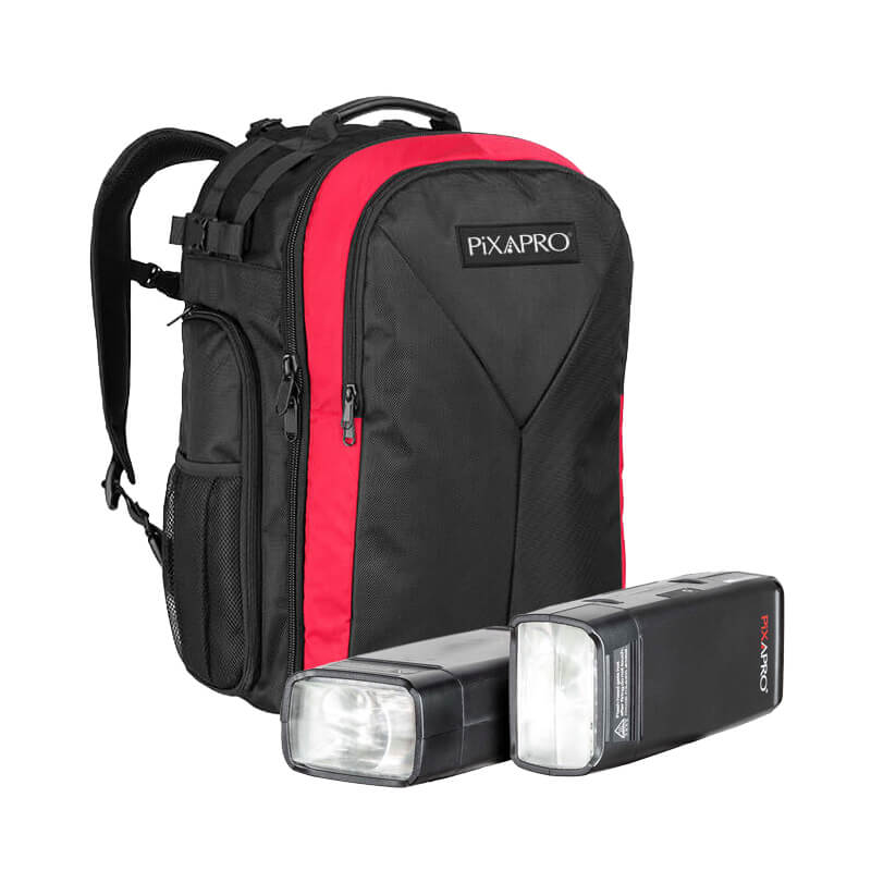 Twin Small Portable Flash PIKA200Pro with Backpack By PixaPro