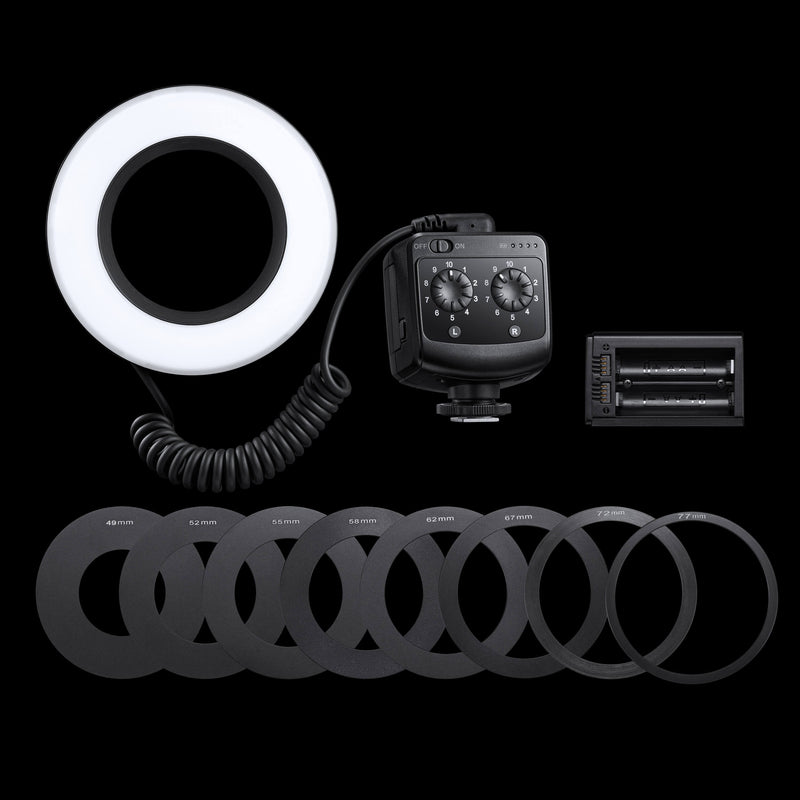 Godox RING72 Macro LED Ring Light with 8 Adapter Rings