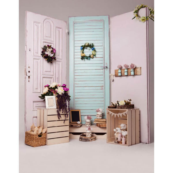 2x3m Colorful Door Studio Backdrop Baby Photoshoot (Design 12)