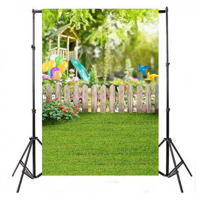 3x4m Colorful Lawn Park Printed Background For Children (Design 1)