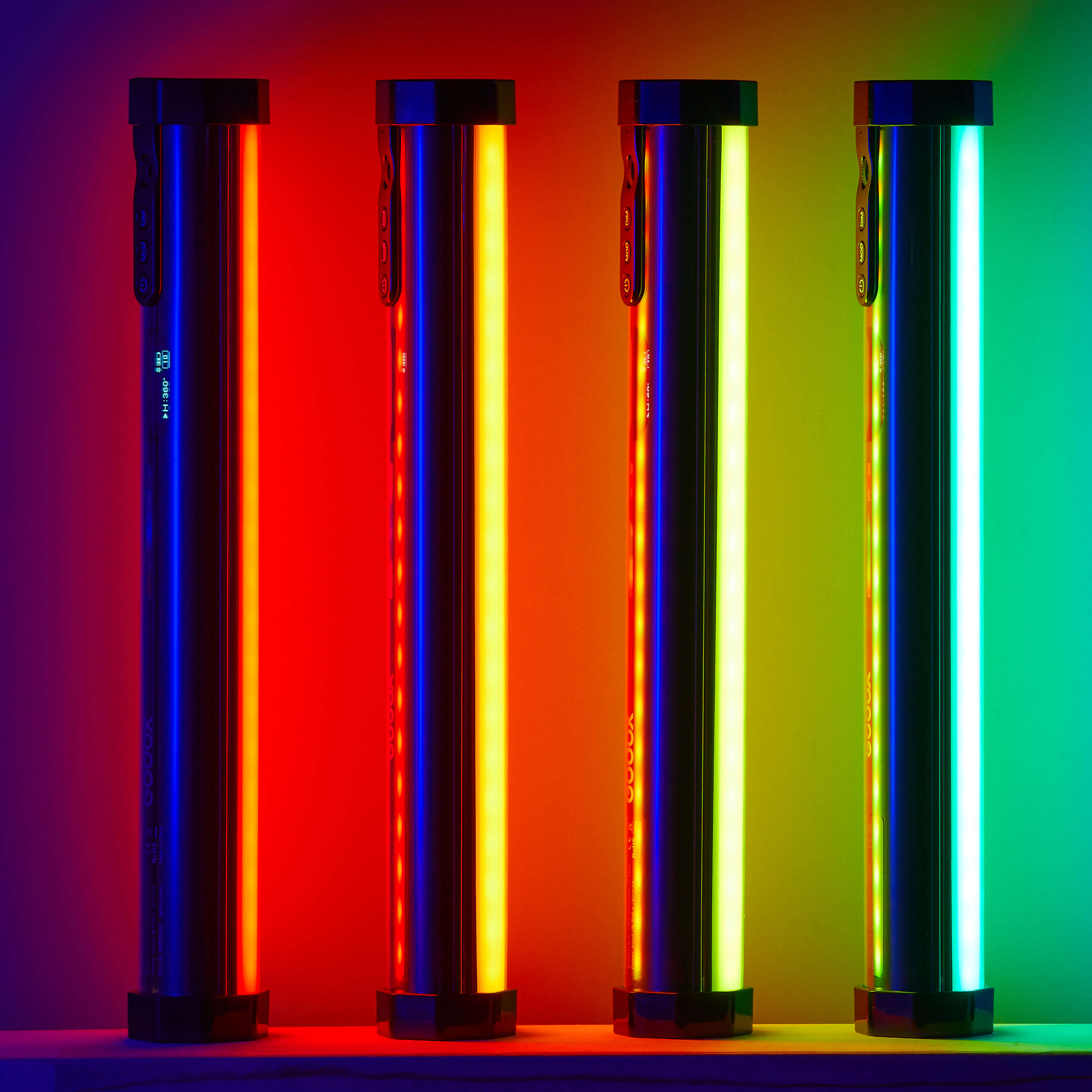 TL30-K4 Bi-Colour RGB LED Tube Powered Quad Kit By Godox 