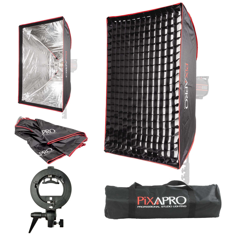 60x90cm (23.6"x35.4") Rectangular Two Layers & Portable Softbox with Grid For Speedlite / Bare Bulb