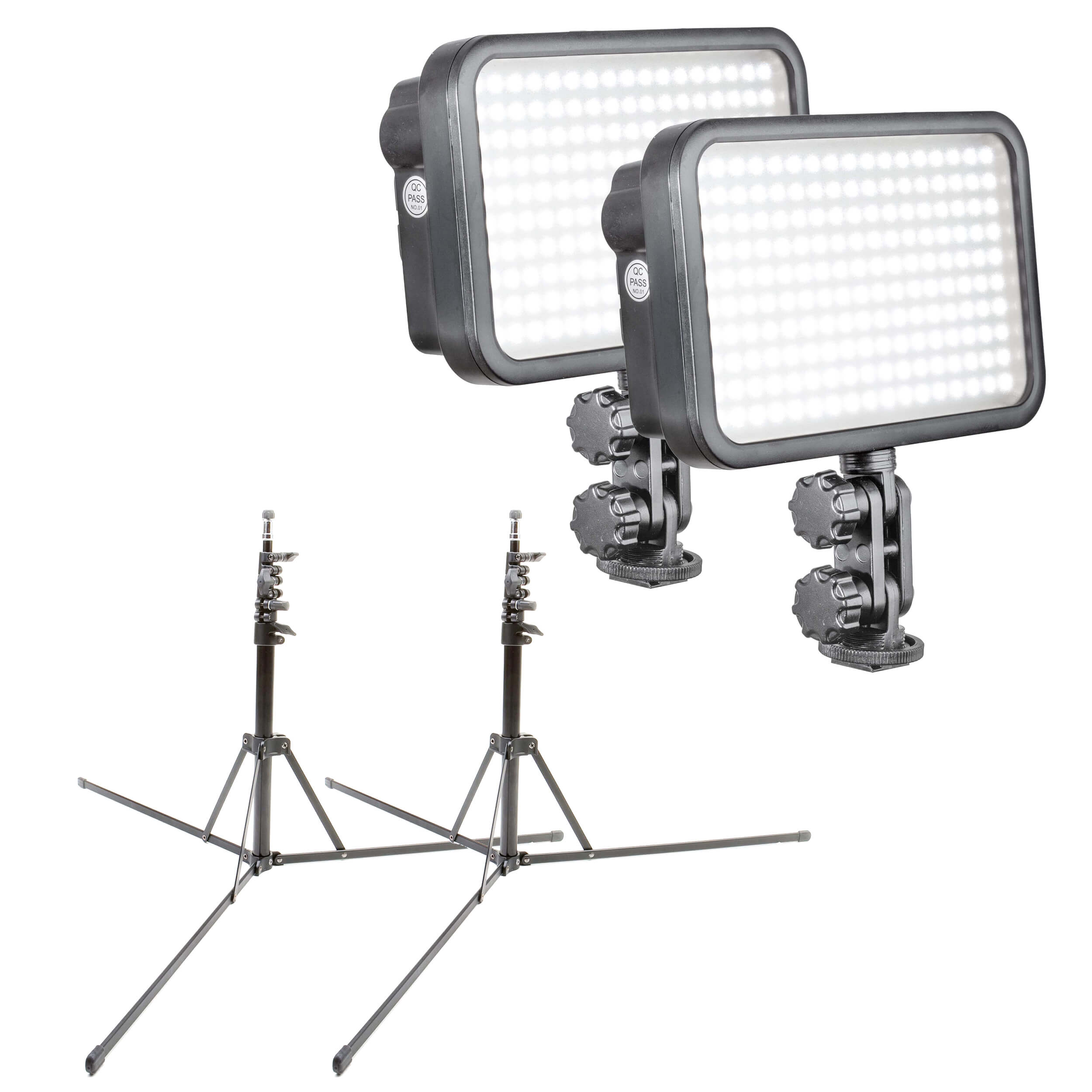 2 x LED170 Adjustable LED Camera Light Panel & Stands PixaPro 