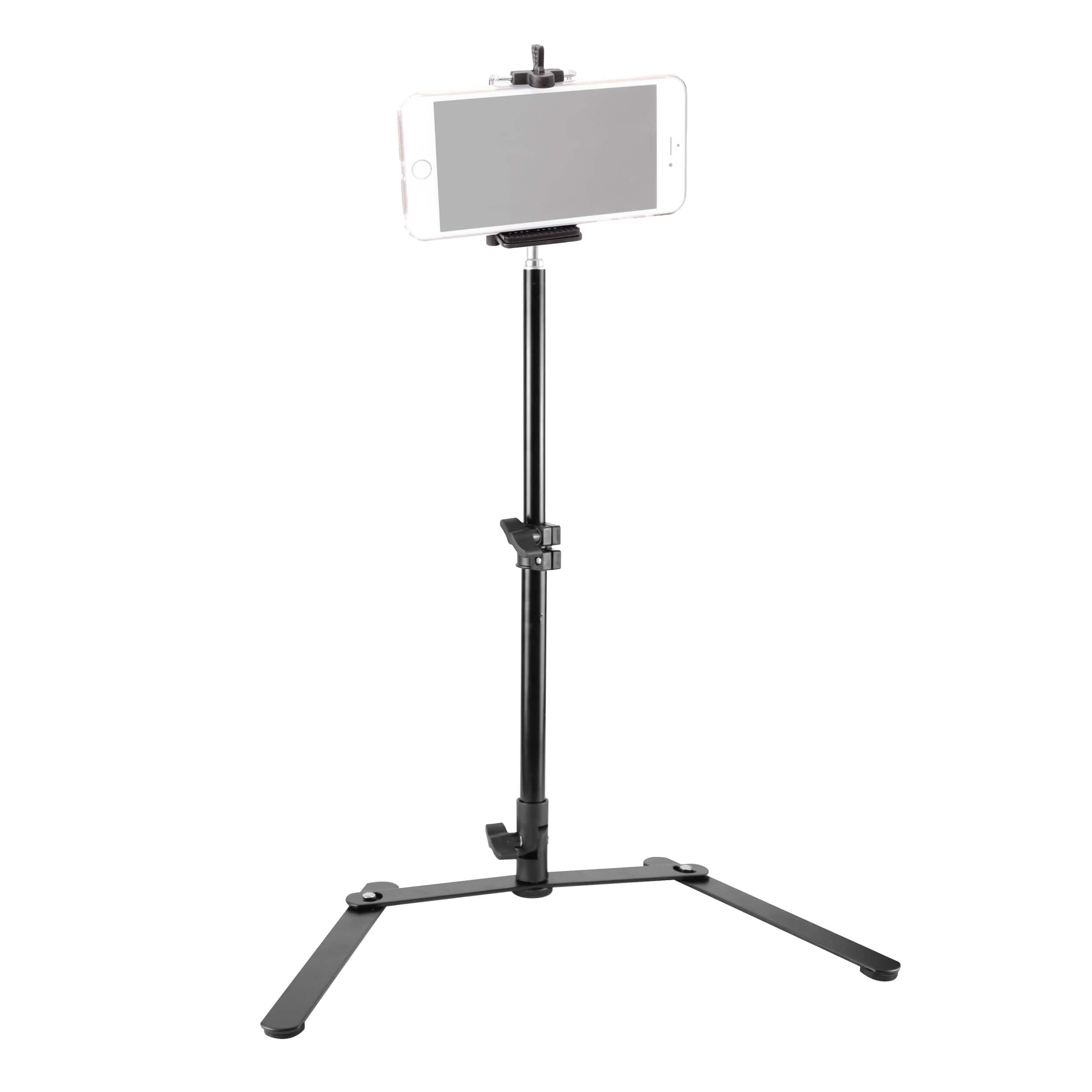 Desktop Table-top Light Stand and Smartphone Clip Holder Bracket
