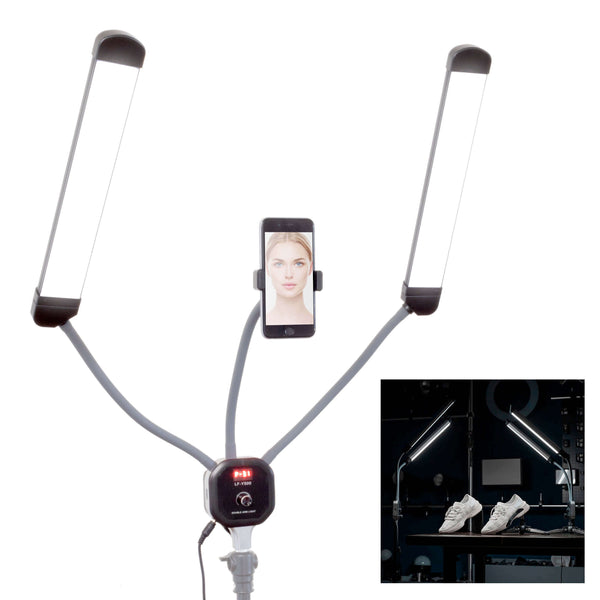 TIRA LED Double Arm Strip Light Product Photography Kit 