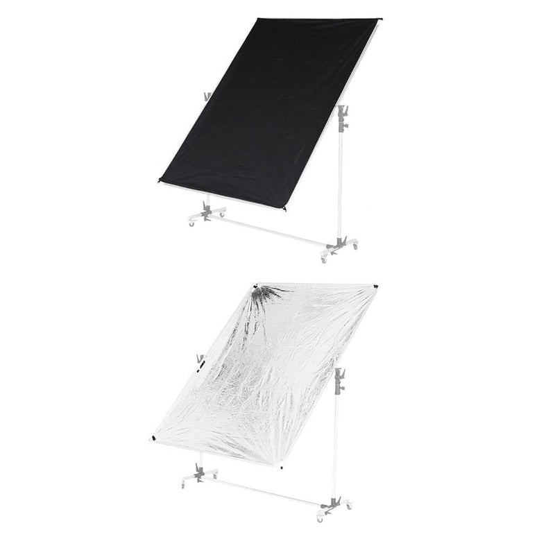 150x200cm (59"x78.7") Black/Silver Photography Studio Scrim Diffuser with Stand