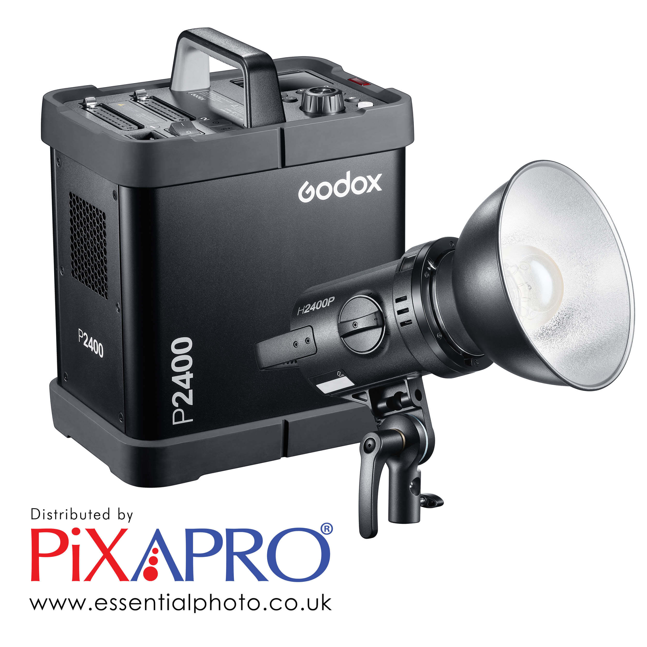 2-In-1 Godox P2400 Single Pack and Head Flash Kit By PixaPro 
