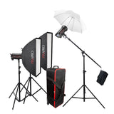 3 - STORM400 MKIII Studio Flash Softbox & 40 Umbrella Mix Kit 