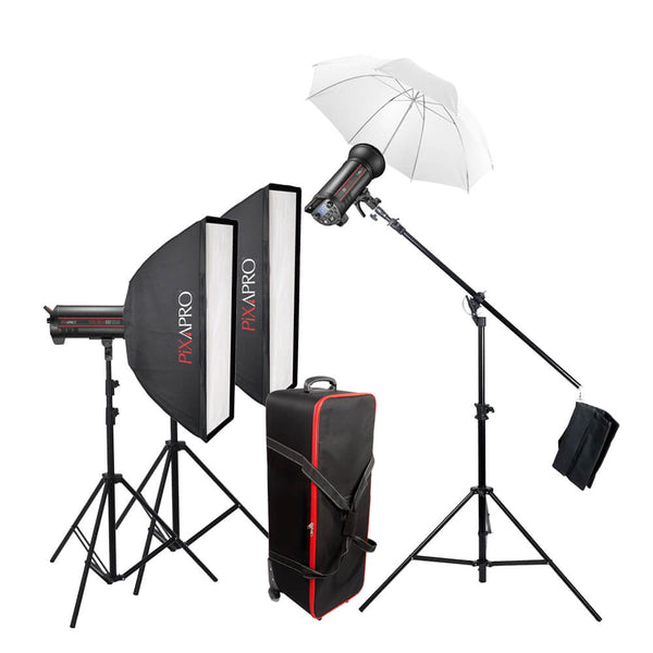 STORM1200III 3 Head Boom IGBT Flash Complete Kit By PixaPro 