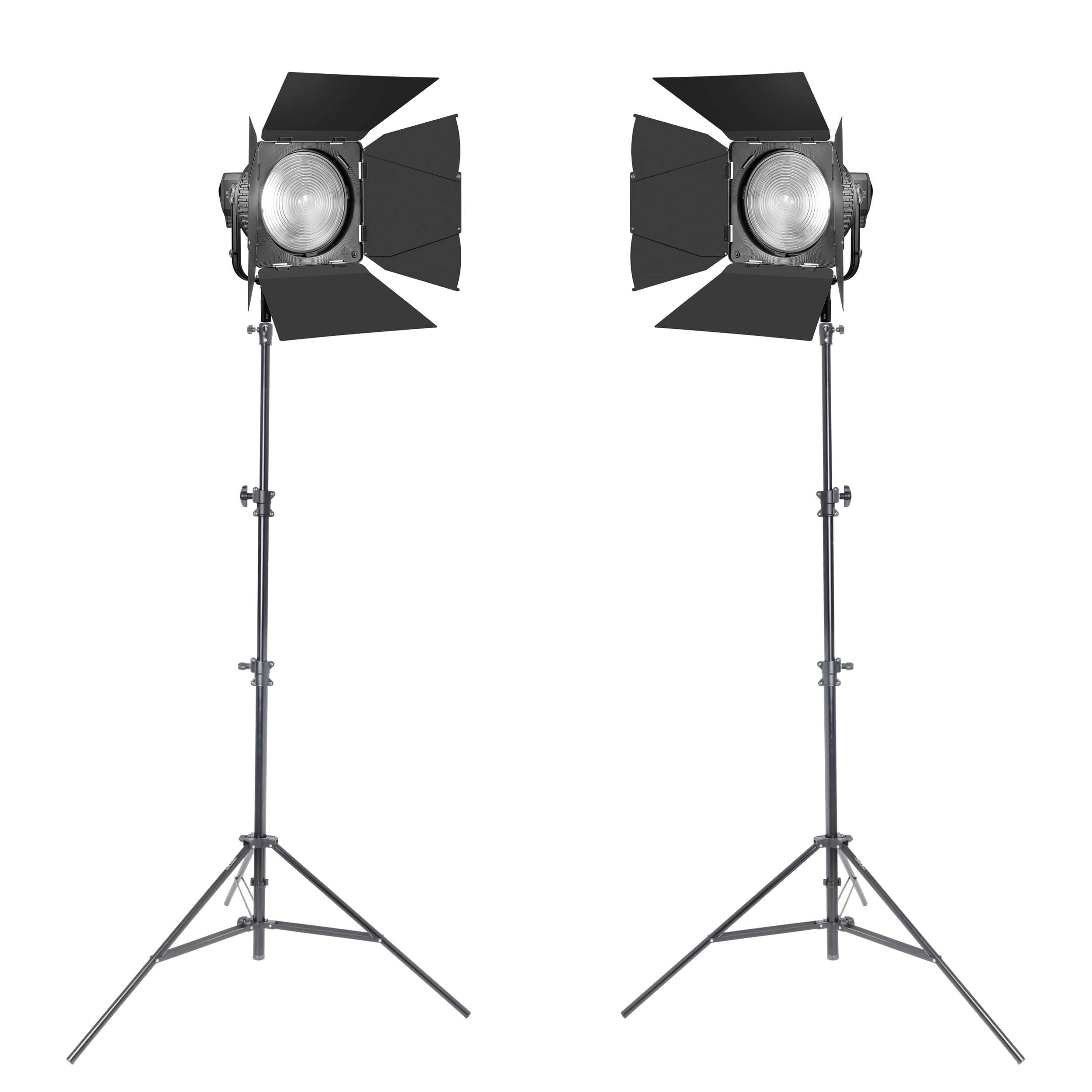 M600D LED Light with Fresnel Lens & Barndoor Twin Kit