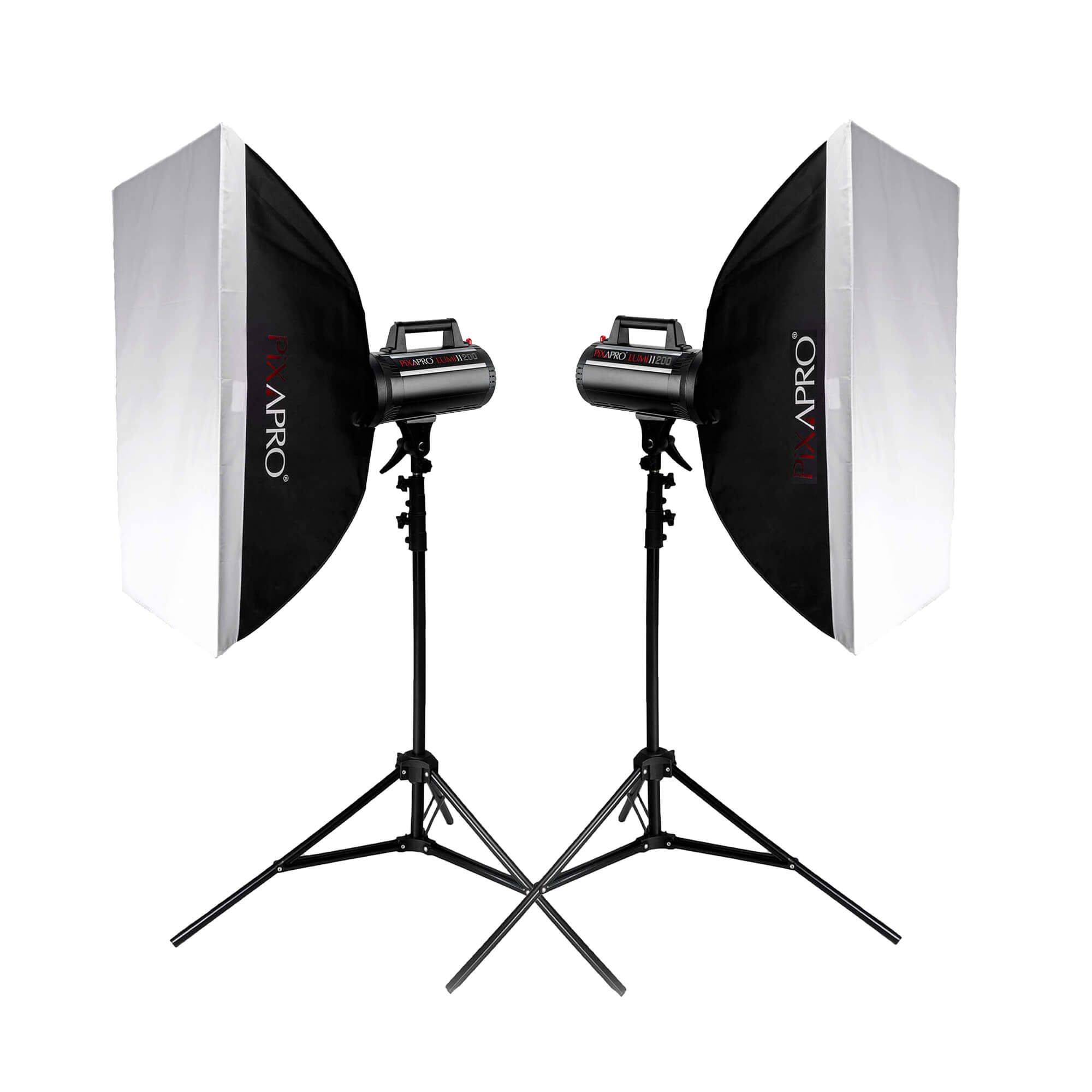 LUMI200 II Twin Flash Dimmable Lighting Kit with Softbox -PixaPro 