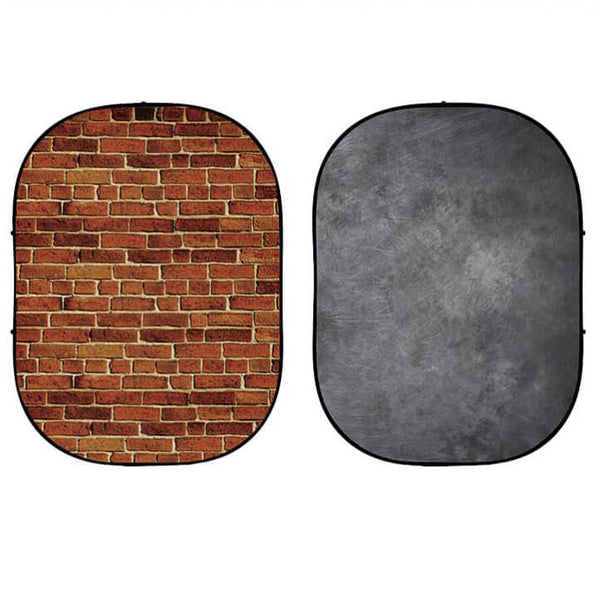 1.5x2.1m Crease-Resistant Printed Background (Brick/Dark Grey)