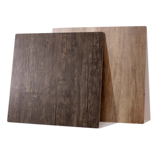 Brown/Dark Brown Wood Effect Textured V Flat Duo Boards (60x60cm)