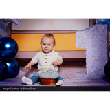 Image Taken Using 3x4m Blue Birthday Background with Polyester Material (Baby Design 2)