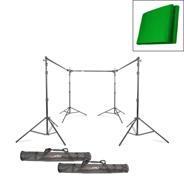 Pure Green Muslin Backdrops + Telescopic Super-Adjustable Stand