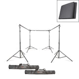 100% Muslin Cotton Grey Backdrop with Triple Telescopic Stand Kit