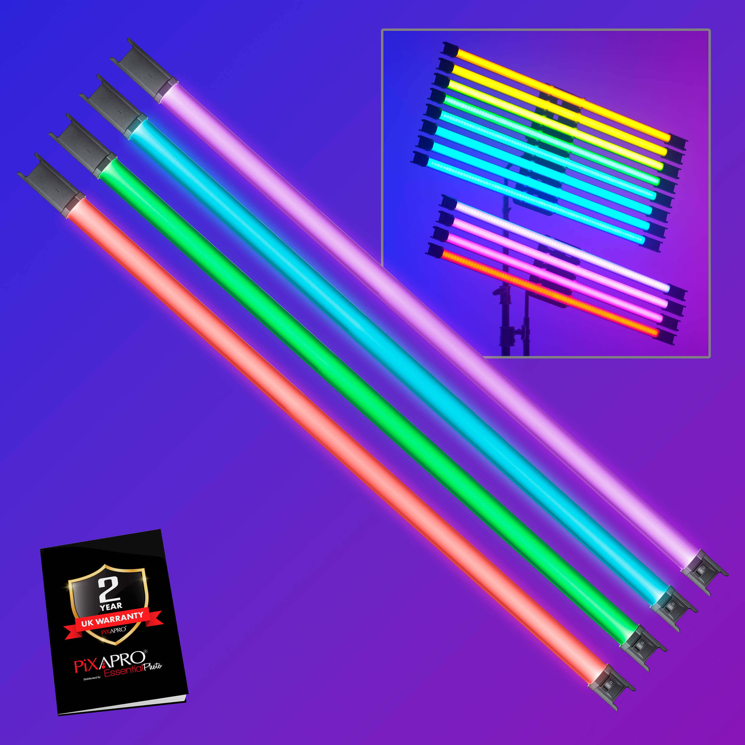 TL120-K4 Bi-Colour RGB LED Light Tube Four-Light Kit By Godox 